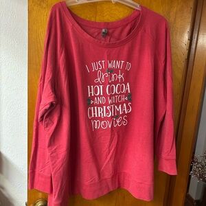 Women's Pink Christmas Movies Jersey Top
